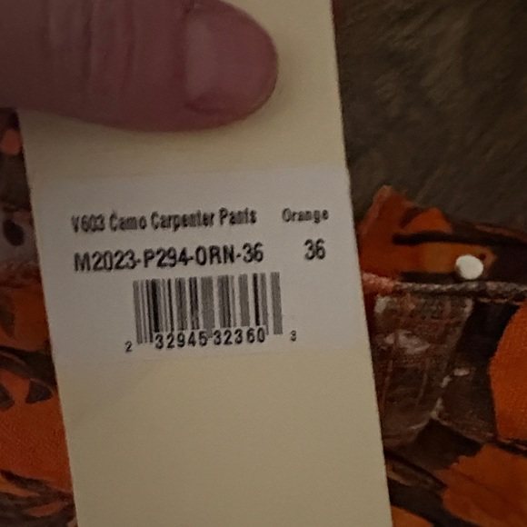 MNML Orange Camouflage Camo Cargo Carpenter Pants NWT Size 36 - Picture 7 of 11